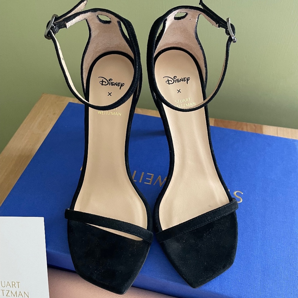 Disney x Stuart Weitzman Nudistcurve Black 100 Sz 5 - Picture 11 of 16